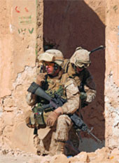 Soldier in battle